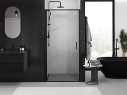 Mexen Exo sprchové dveře otočné 85 cm, transparentní, černé - 817-085-000-70-00