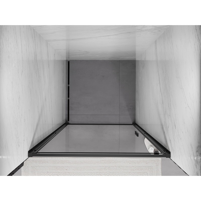 Mexen Exo-B sprchové dveře otevírací 100 cm, transparentní, černé - 817-100-000-70-00