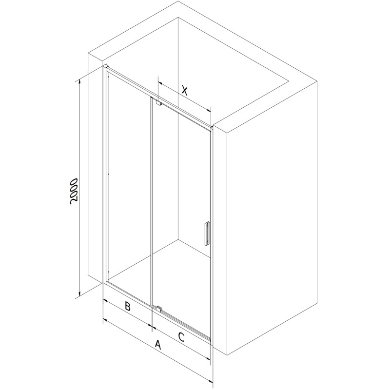 Mexen Exo-R sprchové dveře otevírací 115 cm, transparentní, chrom - 819-115-000-01-00