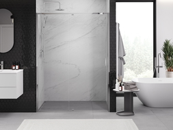 Mexen Exo sprchové dveře otočné 135 cm, průhledné, chrom - 819-135-000-01-00