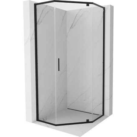 Mexen Exo-R Kout sprchový pětiúhelný se sklápěcími dveřmi 90 x 90 cm, transparentní, černý - 812-090-090-70-00