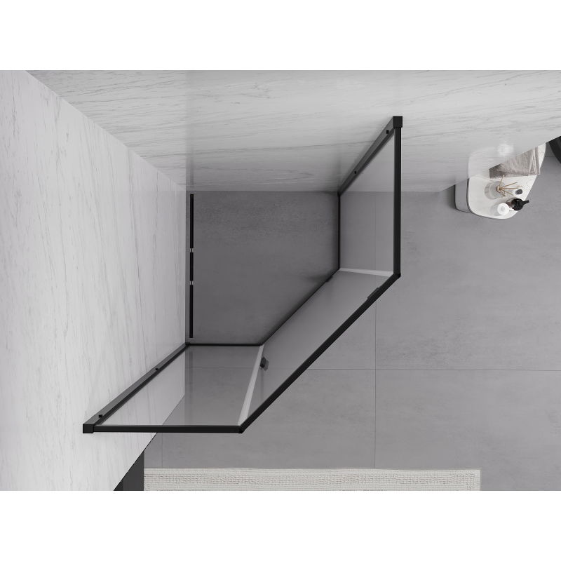 Mexen Exo pětiúhelníková sprchová kabina otočná 100 x 100 cm, transparentní, černá - 812-100-100-70-00