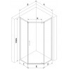Mexen Exo-R sprchový kout pětiúhelníkový otočný 100 x 100 cm, transparentní, černý - 812-100-100-70-00