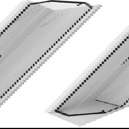 Mexen Exo sprchový kout pětiúhelníkový výklopný 100 x 100 cm, transparentní, černý - 812-100-100-70-00