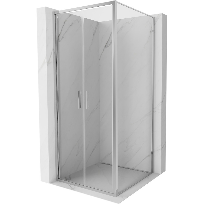 Mexen Exo-B Duo sprchový kout s otevíracími dveřmi 70 x 70 cm, transparentní, chrom - 814-070-070-01-00