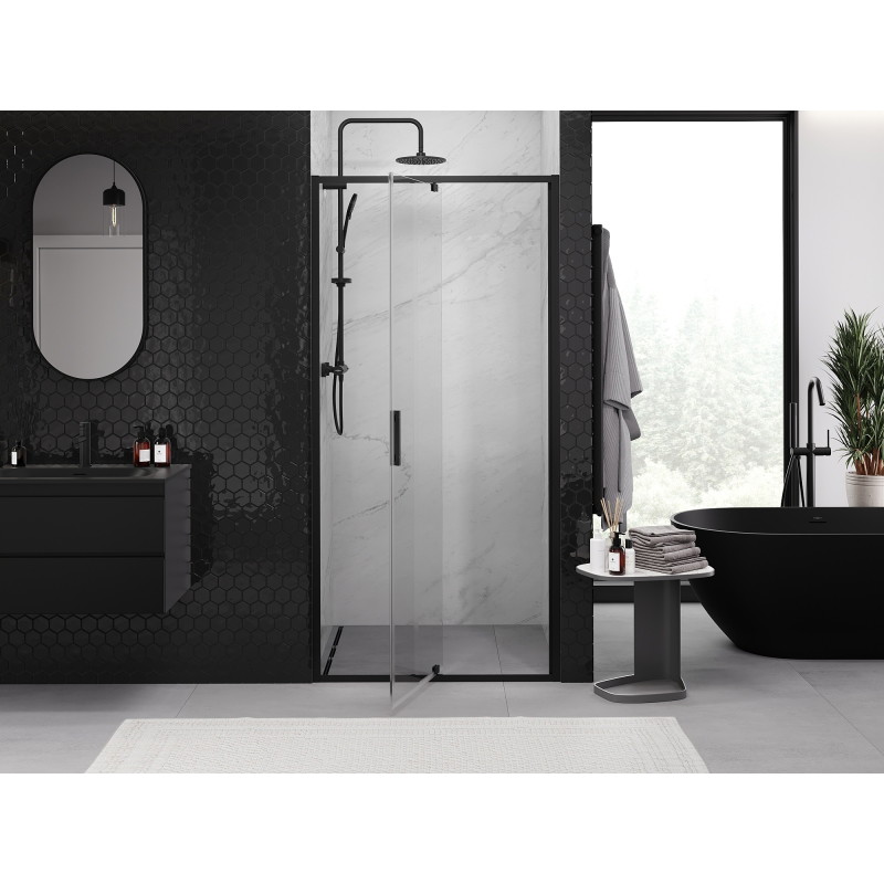 Mexen Exo-R sprchové dveře otočné 110 cm, průhledné, černé - 819-110-000-70-00