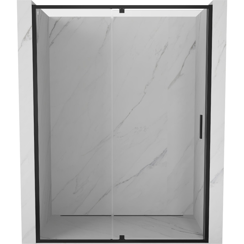 Mexen Exo-R sprchové dveře otevírací 160 cm, transparentní, černé - 819-160-000-70-00