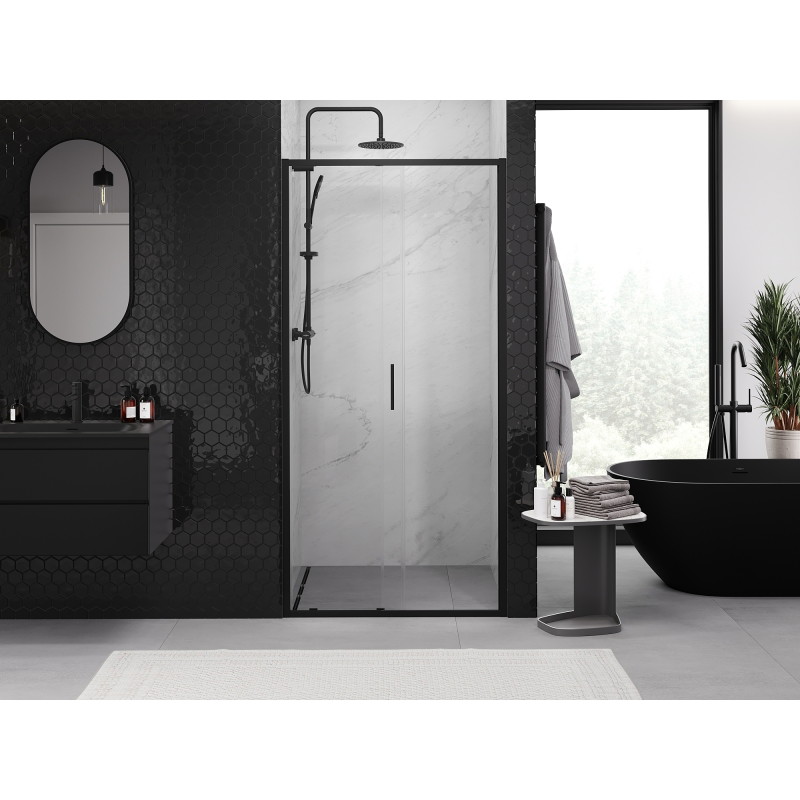 Mexen Exo-S posuvné sprchové dveře 100 cm, transparentní, černé - 8151-100-000-70-00
