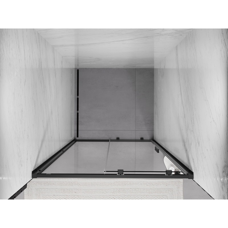 Mexen Exo-S posuvné sprchové dveře 100 cm, transparentní, černé - 8151-100-000-70-00
