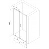 Mexen Exo-S posuvné sprchové dveře 150 cm, transparentní, černé - 8151-150-000-70-00