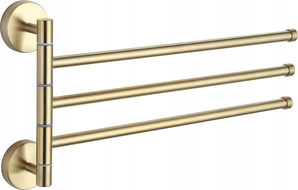Mexen trojitý otočný věšák na ručníky, zlatý - 7039243-50