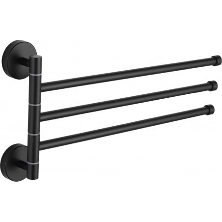 Mexen trojitý otočný věšák na ručník, černý - 7039243-70
