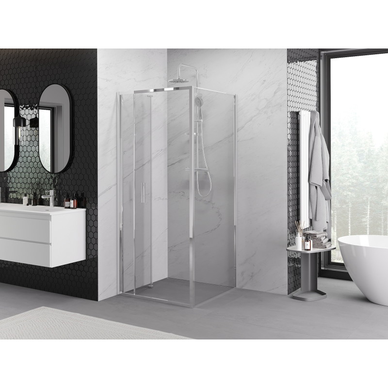 Mexen Exo-F skládací sprchový kout 85 x 85 cm, průhledný, chrom - 816-085-085-01-00