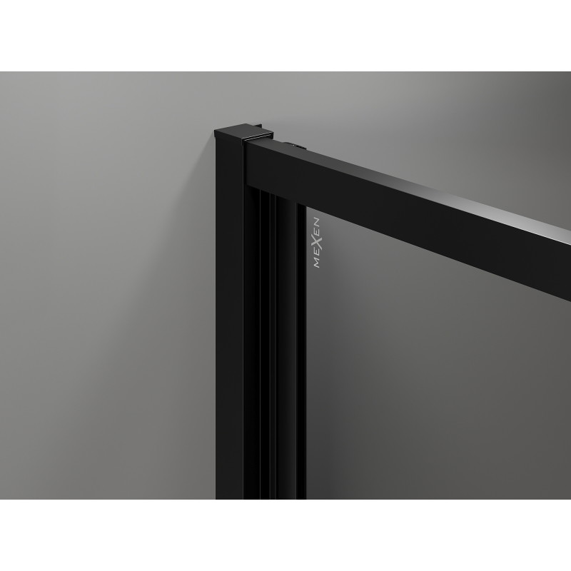 Mexen Exo-F skládací sprchové dveře 65 cm, průhledné, černé - 816-065-000-70-00