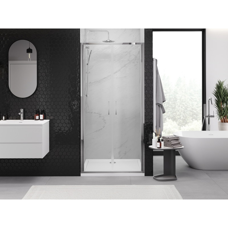 Mexen Exo-B Duo dvoukřídlé sprchové dveře 90 cm, transparentní, chrom - 814-090-000-01-00