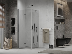 Mexen Lima skládací sprchový kout 90 x 90 cm, Průhledné, Černá - 856-090-090-70-00