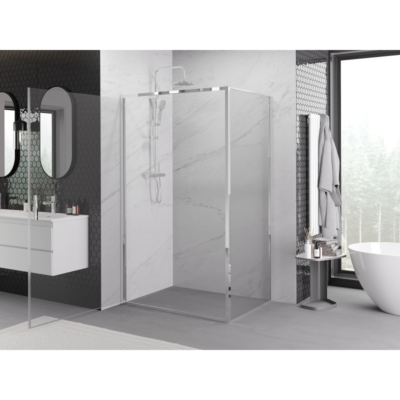 Mexen Exo-B sprchový kout otevíratelný 100 x 95 cm, transparentní, chrom - 817-100-095-01-00