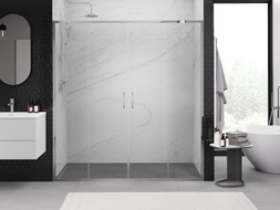 Mexen Exo-S Duo dvoukřídlé posuvné sprchové dveře 180 cm, transparentní, chrom - 8152-180-000-01-00