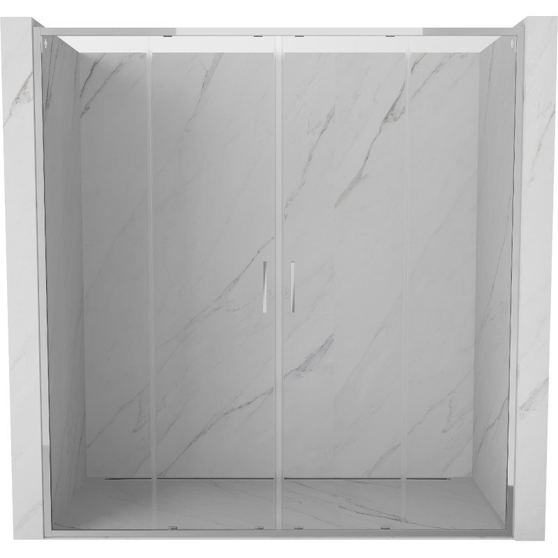 Mexen Exo-S Duo dvojité posuvné sprchové dveře 200 cm, průhledné, chrom - 8152-200-000-01-00