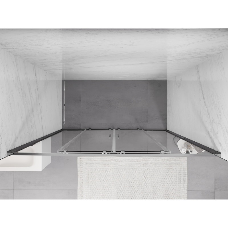 Mexen Exo-S Duo dvojité posuvné sprchové dveře 200 cm, průhledné, chrom - 8152-200-000-01-00