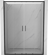 Mexen Exo-S Duo dvojité posuvné sprchové dveře 130 cm, transparentní, černé - 8152-130-000-70-00