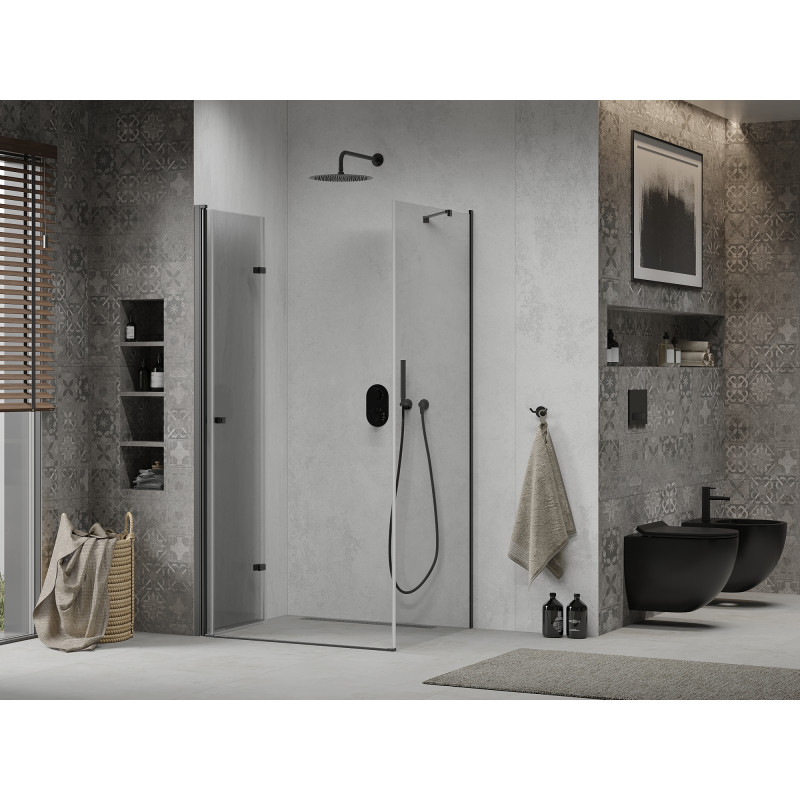 Mexen Lima skládací sprchový kout 80 x 90 cm, průhledný, černý - 856-080-090-70-00