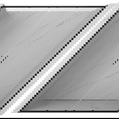 Mexen Exo dvojité posuvné sprchové dveře 200 cm, transparentní, černé - 8152-200-000-70-00