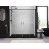 Mexen Exo-S Duo dveře sprchové dvoukřídlé posuvné 200 cm, transparentní, černé - 8152-200-000-70-00