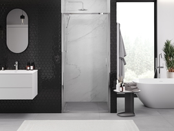 Mexen Exo sprchové dveře otočné 80 cm, transparentní, chrom - 8181-080-000-01-00