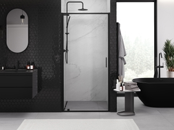 Mexen Exo-BR sprchové dveře otočné 85 cm, transparentní, černé - 8181-085-000-70-00