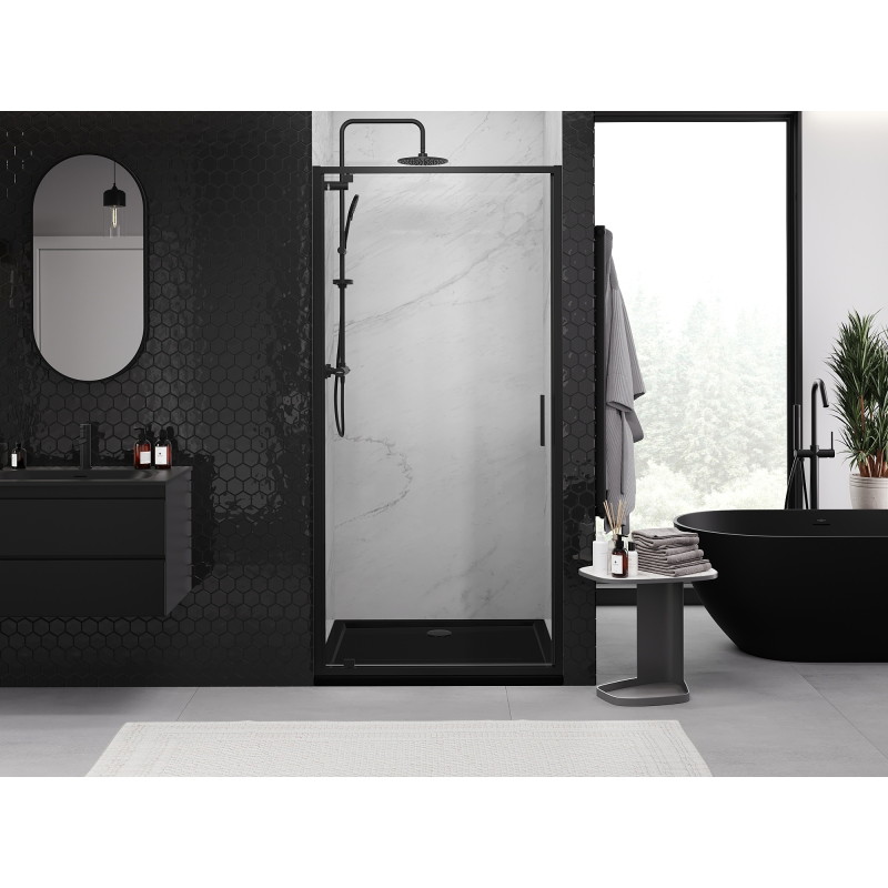 Mexen Exo-BR sprchové dveře otočné 90 cm, transparentní, černé - 8181-090-000-70-00