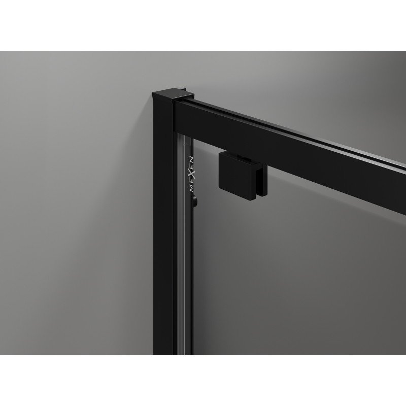 Mexen Exo-BR Duo dvojité sprchové dveře, otočné 70 cm, průhledné, černé - 8182-070-000-70-00