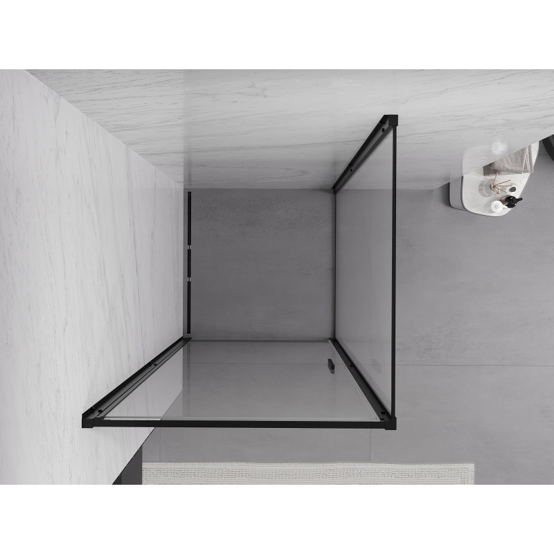 Mexen Exo-B sprchový kout s otvíracími dveřmi 80 x 80 cm, transparentní, černý - 817-080-080-70-00