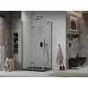 Mexen Lima skládací sprchový kout 100 x 80 cm, průhledný, černý + vanička Flat, černá - 856-100-080-70-00-4070B
