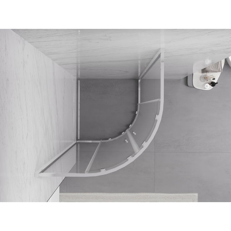 Mexen Exo půlkruhová posuvná sprchová kabina 90 x 90 cm, transparentní, chrom - 8132-090-090-01-00