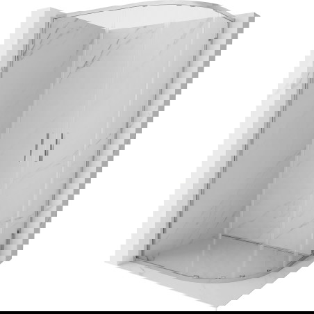 Mexen Exo sprchový kout asymetrický půlkruhový posuvný 90 x 80 cm, transparentní, chrom - 8132-090-080-01-00