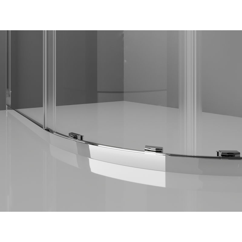 Mexen Exo sprchový kout půlkruhový asymetrický posuvný 100 x 80 cm, transparentní, chrom - 8132-100-080-01-00