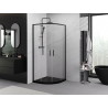 Mexen Exo-S Duo zaoblený sprchový kout posuvný 80 x 80 cm, transparentní, černý - 8132-080-080-70-00