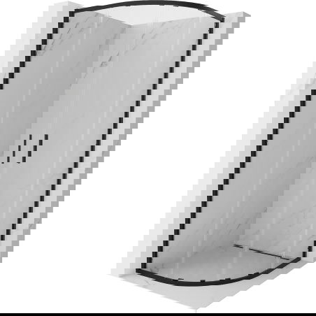 Mexen Exo polokruhová sprchová kabina posuvná 90 x 90 cm, transparentní, černá - 8132-090-090-70-00