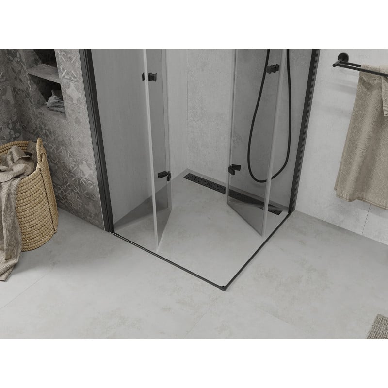 Mexen Lima Duo skládací sprchový kout 80 x 80 cm, transparentní, černý - 856-080-080-70-00-02