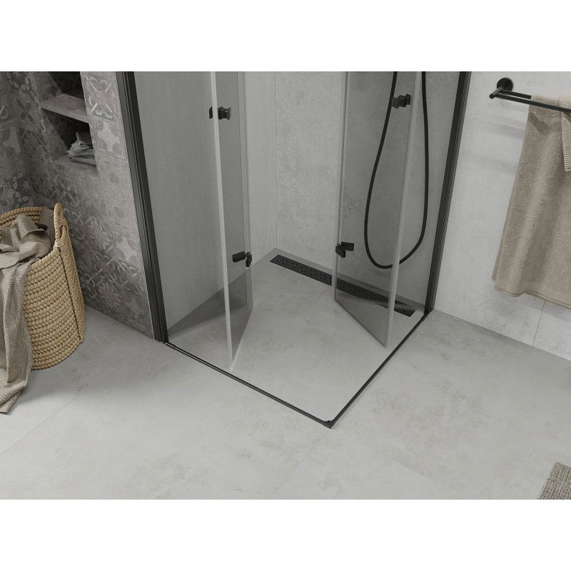 Mexen Lima Duo skládací sprchový kout 90 x 90 cm, transparentní, černý - 856-090-090-70-00-02
