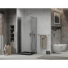 Mexen Lima skládací sprchová kabina 90 x 90 cm, grafit, chrom + sprchová vanička Flat, černá - 856-090-090-01-40-4070