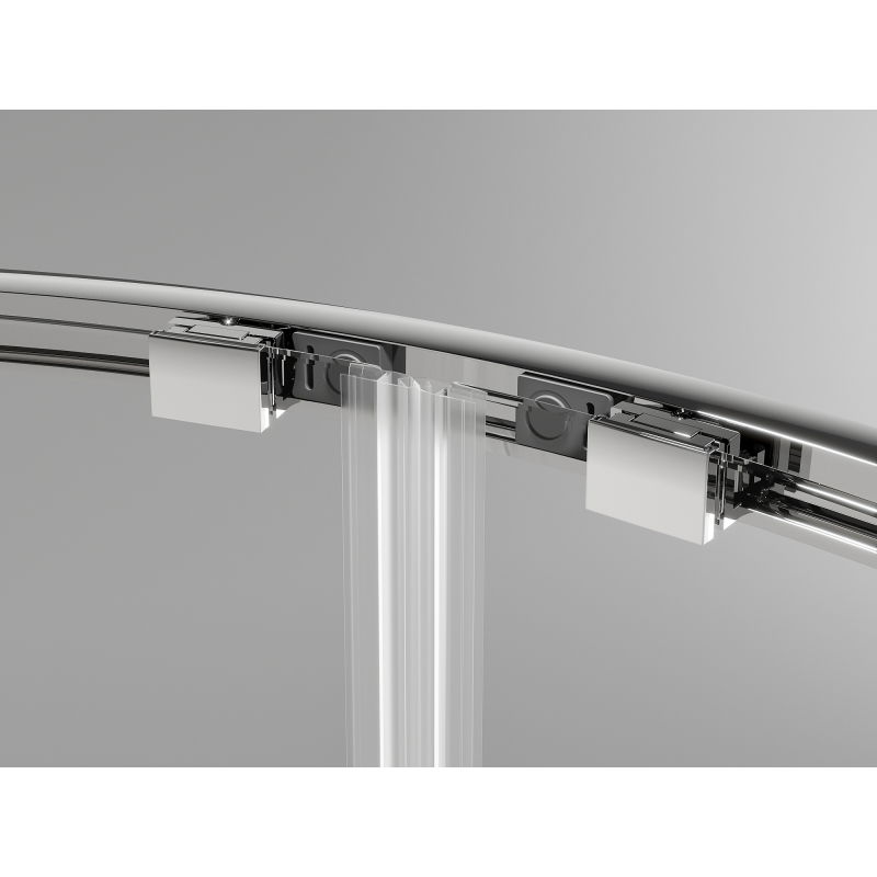 Mexen Exo sprchový kout půlkruhový asymetrický posuvný 100 x 90 cm, transparentní, chrom - 8132-100-090-01-00