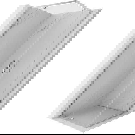 Mexen Exo čtvercová sprchová kabina s křídlovými dveřmi 70 x 70 cm, transparentní, chrom - 8110-070-070-01-00