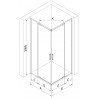Mexen Exo-R Duo čtvercová sprchová kabina s otočnými dveřmi 80 x 80 cm, transparentní, chrom - 8110-080-080-01-00