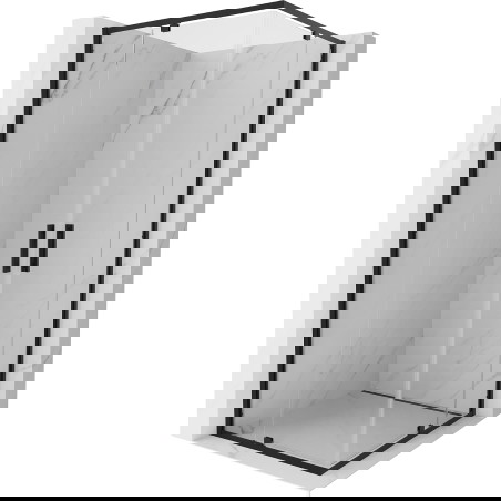 Mexen Exo čtvercový sprchový kout s otevíracími dveřmi 70 x 70 cm, transparentní, černý - 8110-070-070-70-00