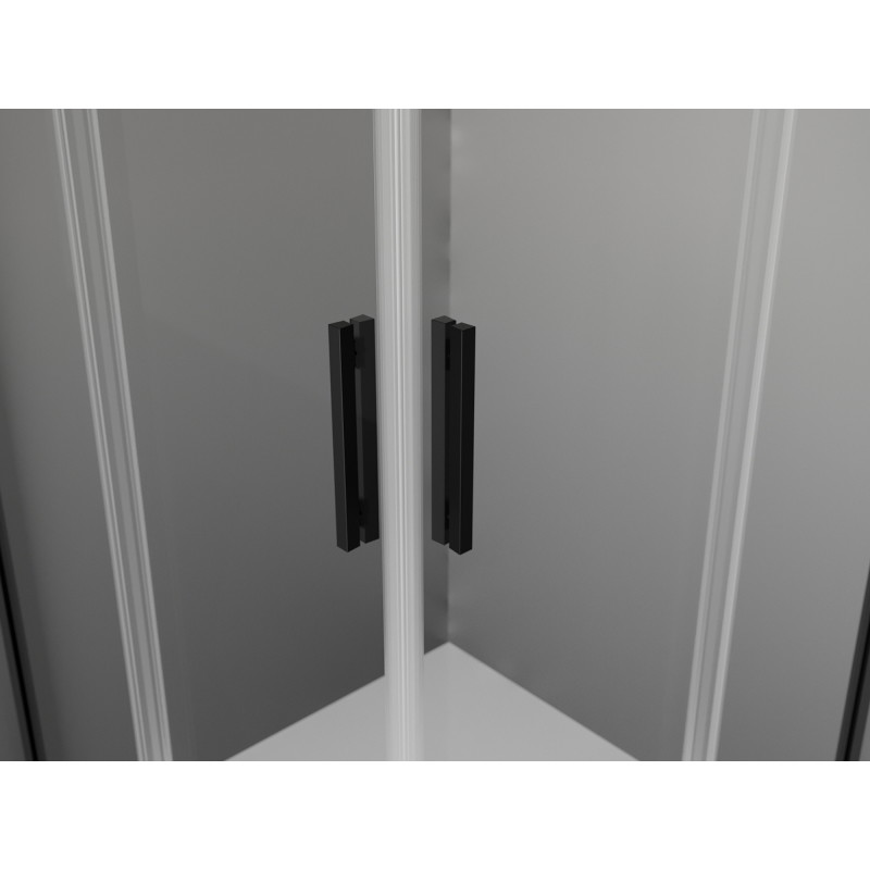 Mexen Exo čtvercová sprchová kabina s otočnými dveřmi 100 x 100 cm, transparentní, černá - 8110-100-100-70-00