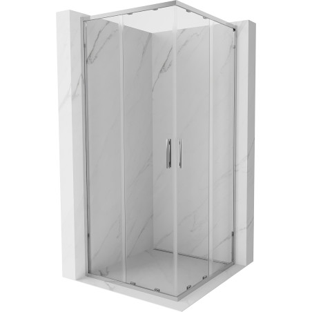 Mexen Exo-S Duo Čtvercová posuvná sprchová kabina 70 x 70 cm, transparentní, chrom - 8111-070-070-01-00