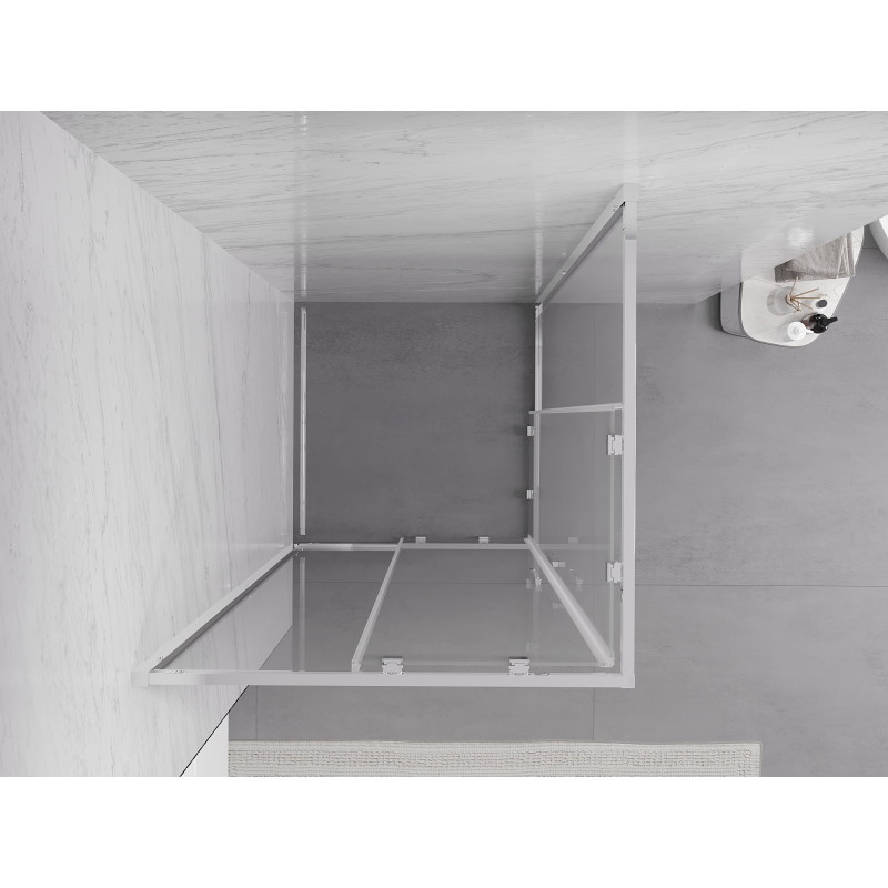 Mexen Exo-S Duo čtvercový sprchový kout s posuvnými dveřmi 90 x 90 cm, transparentní, chrom - 8111-090-090-01-00