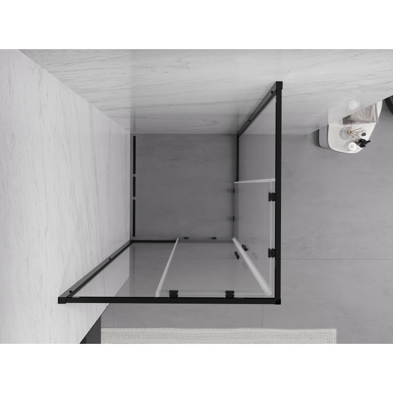 Mexen Exo-S Duo čtvercová posuvná sprchová kabina 80 x 80 cm, transparentní, černá - 8111-080-080-70-00